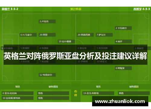 英格兰对阵俄罗斯亚盘分析及投注建议详解